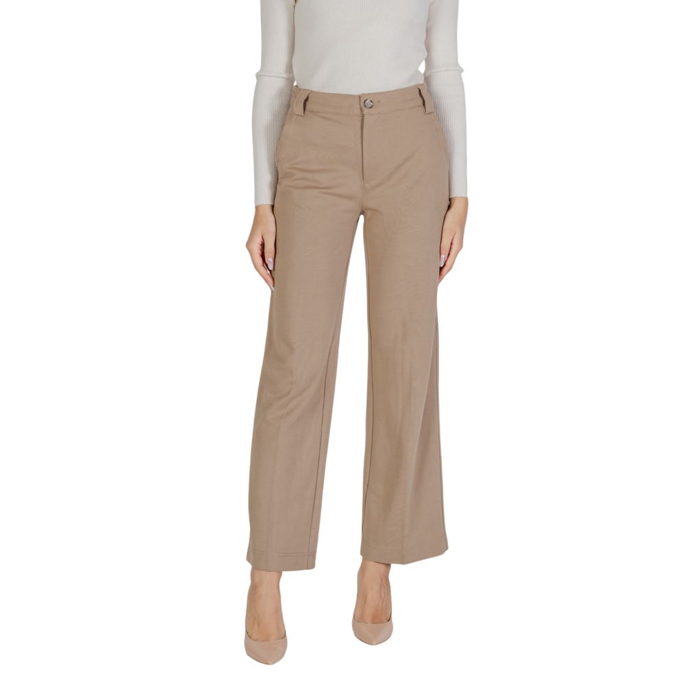 Street One - Elegant Cigarette Cut Tailored Trousers - Beige Street One
