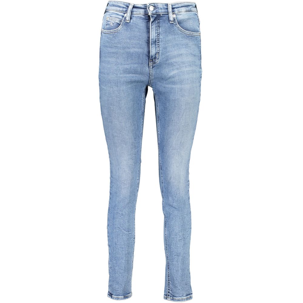 Calvin Klein - Chic High-Rise Skinny Jeans with Logo Detail - Light Blue Calvin Klein