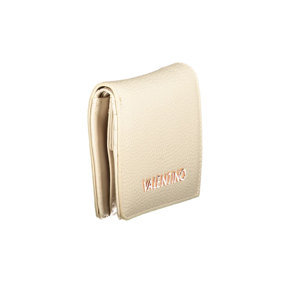 Valentino - Polished Textured Polyethylene Wallet with Coin Purse - Beige Mario Valentino