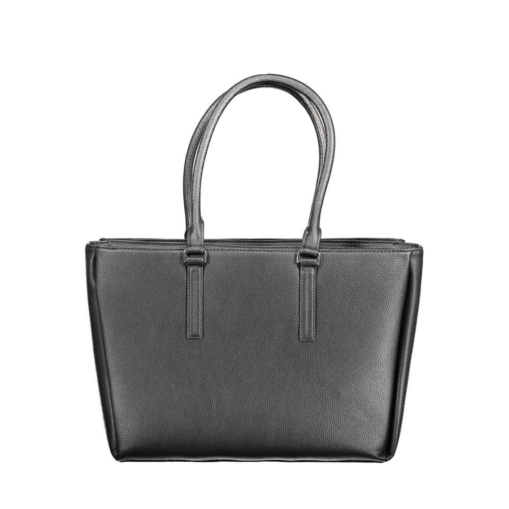 Calvin Klein - Sleek Textured Polyethylene Structured Shoulder Bag - Black Calvin Klein