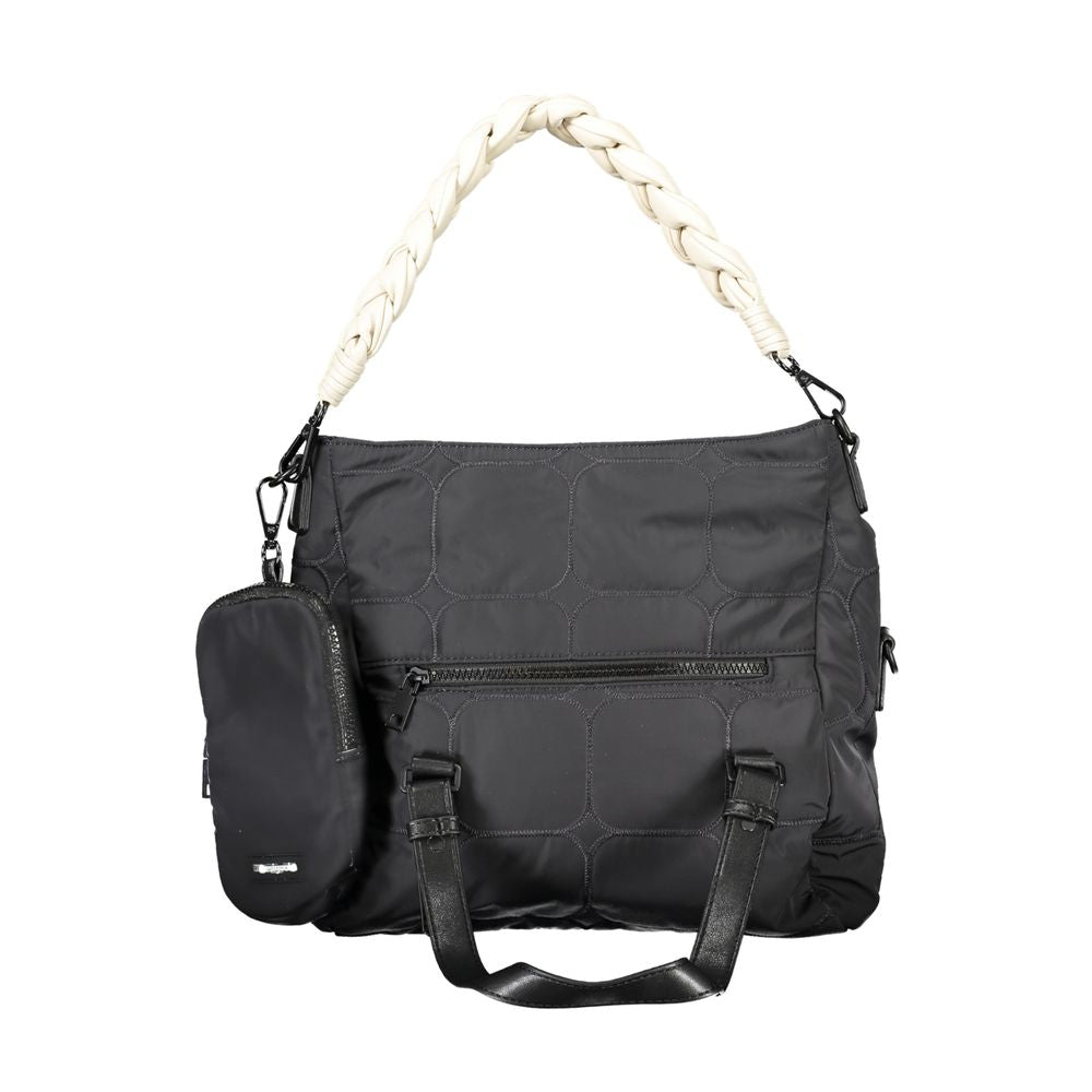 Desigual - Functional Quilted Tote Bag with Braided Handle - Black Desigual