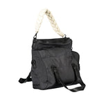 Desigual - Functional Quilted Tote Bag with Braided Handle - Black Desigual