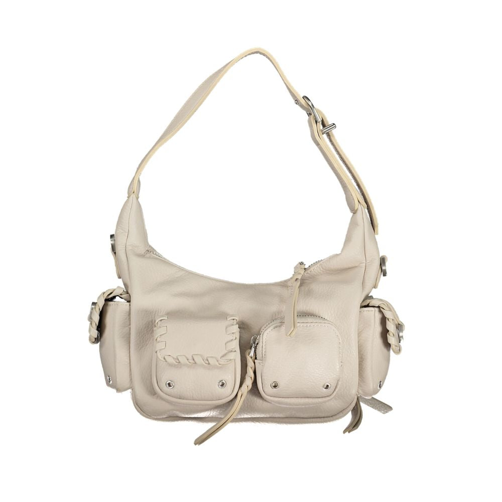 Desigual - Versatile White Polyethylene Shoulder Bag With Braided Details - White Desigual