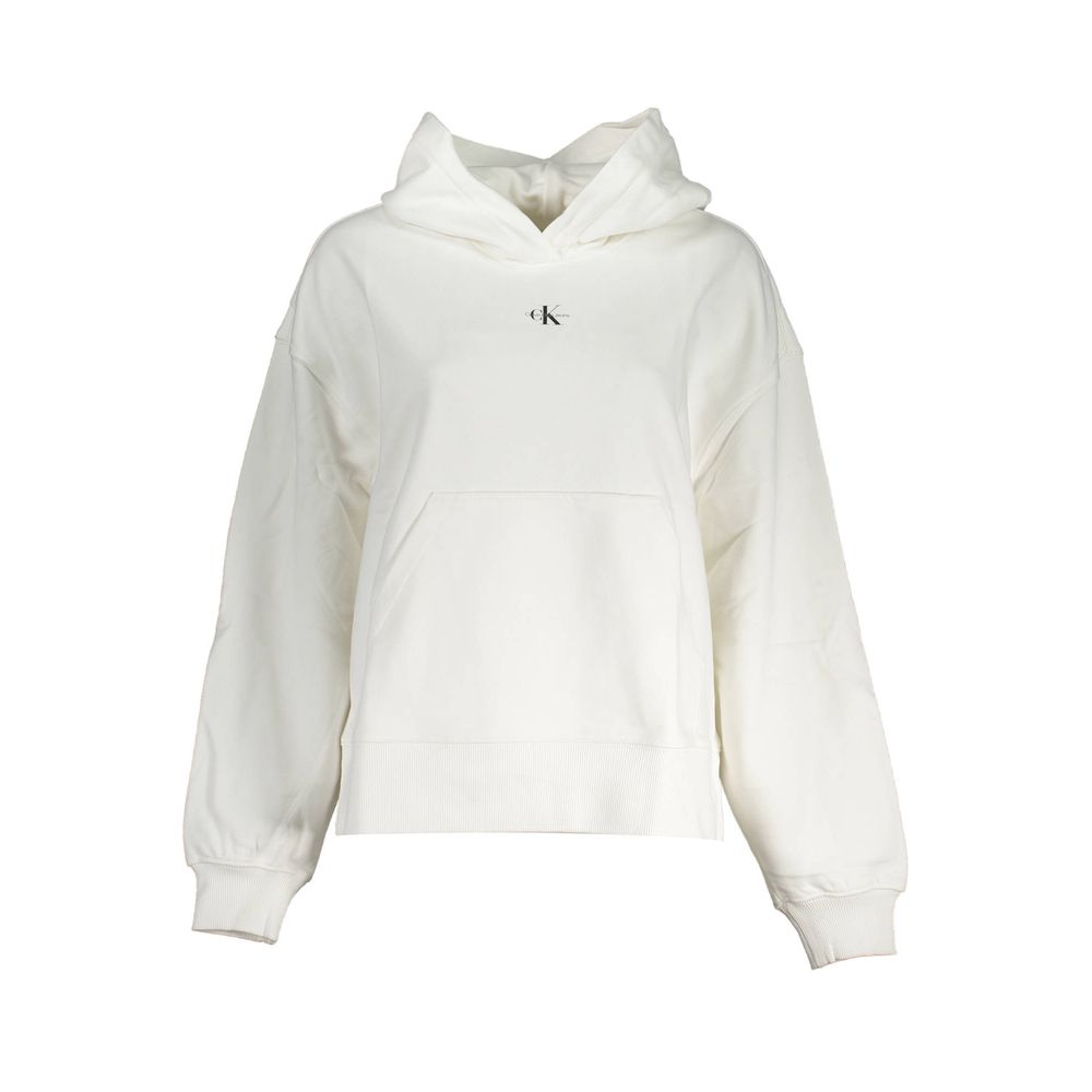 Calvin Klein - Relaxed Brushed Cotton Pullover Hoodie - White Calvin Klein