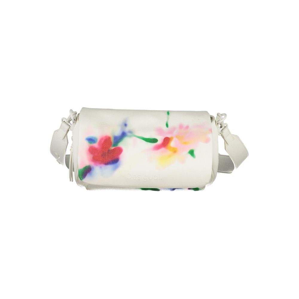 Desigual - Artistic Watercolor Floral Print Shoulder Bag - White Desigual