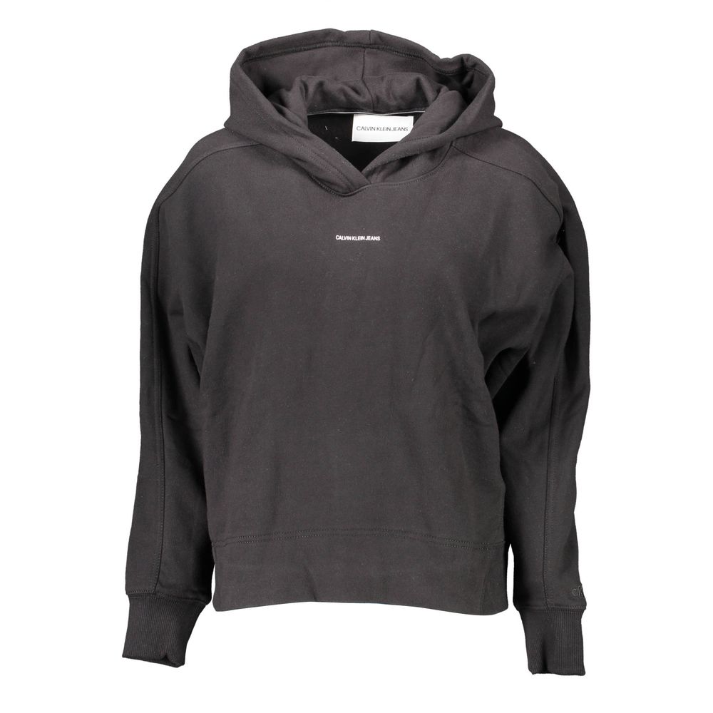 Calvin Klein - Relaxed Organic Cotton Pullover Hoodie with Logo Embroidery - Black Calvin Klein