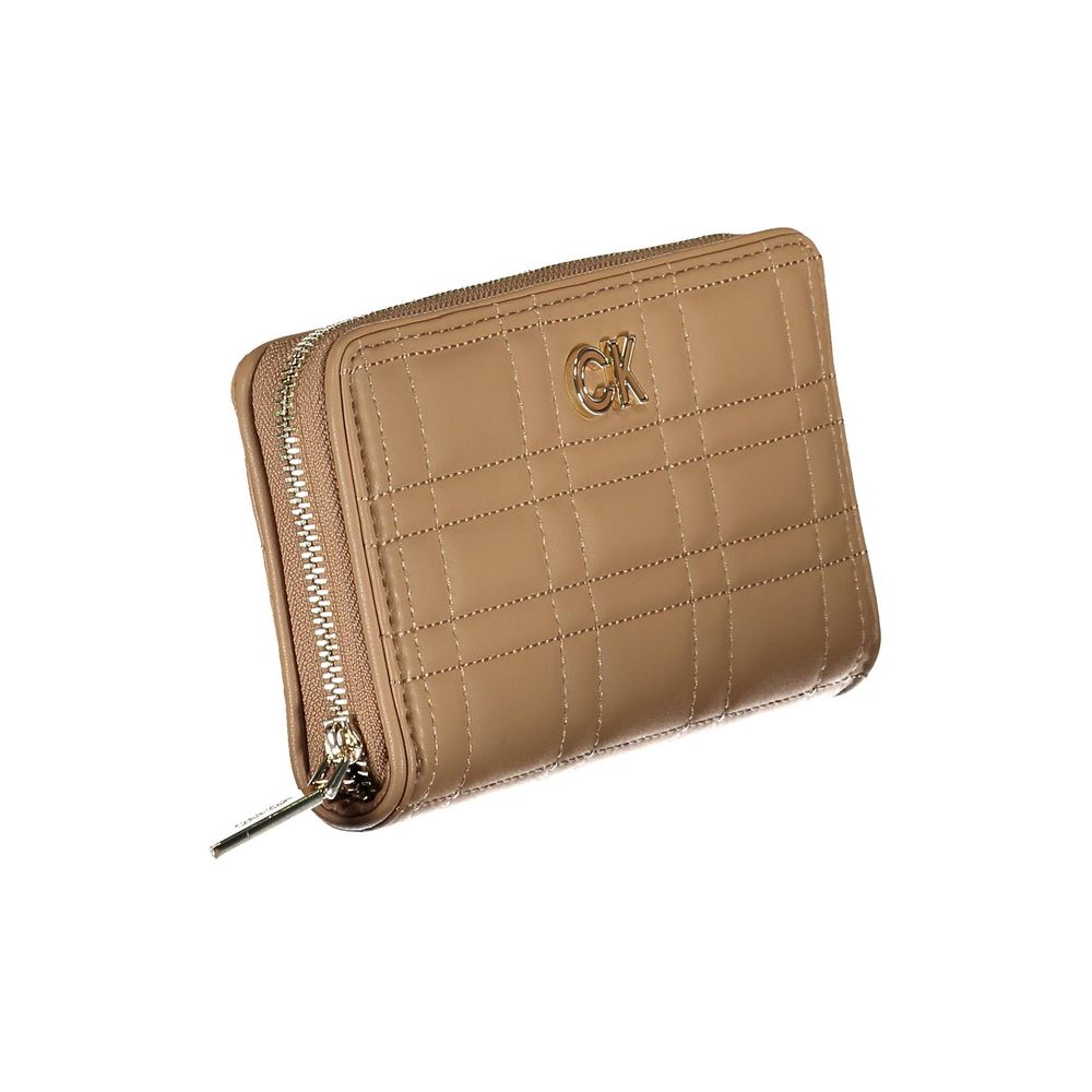 Calvin Klein - Polished Quilted Zip-Around Wallet with RFID Block - Beige Calvin Klein