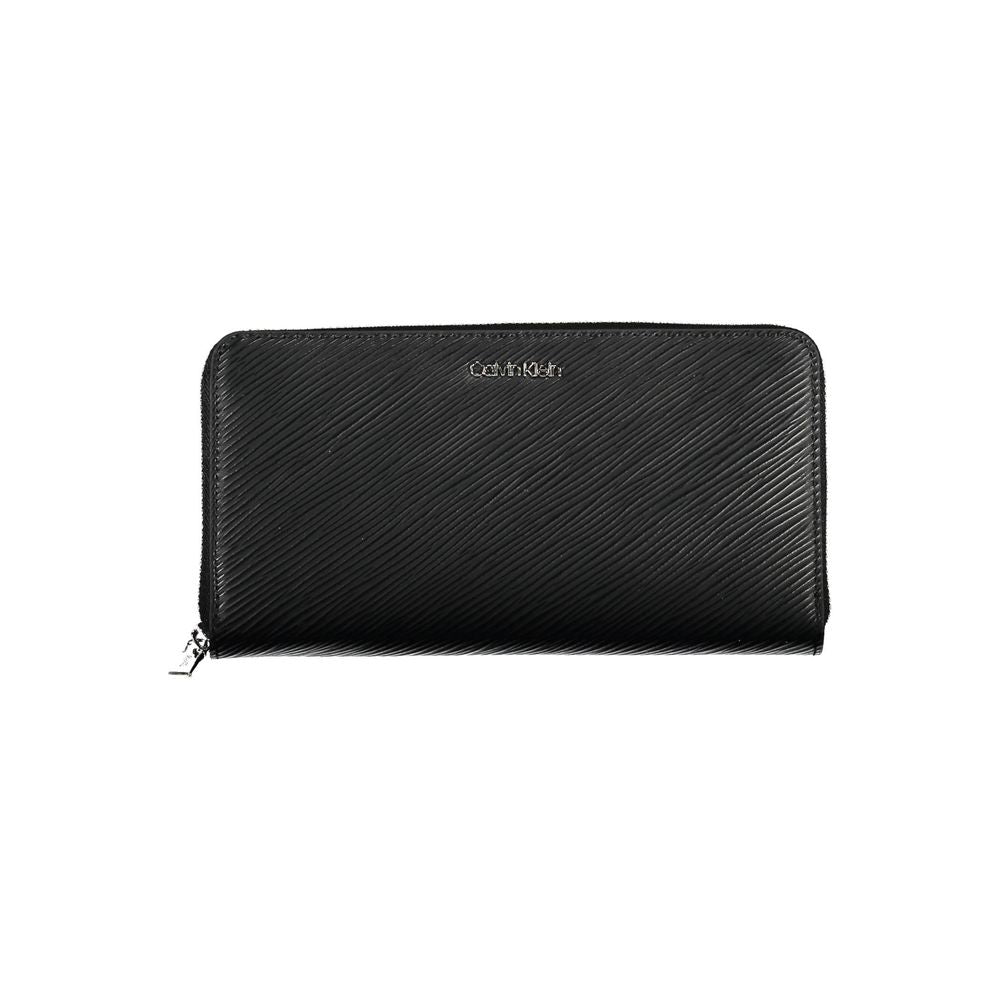 Calvin Klein - Sleek Textured Zip-Around Wallet with RFID Protection - Black Calvin Klein