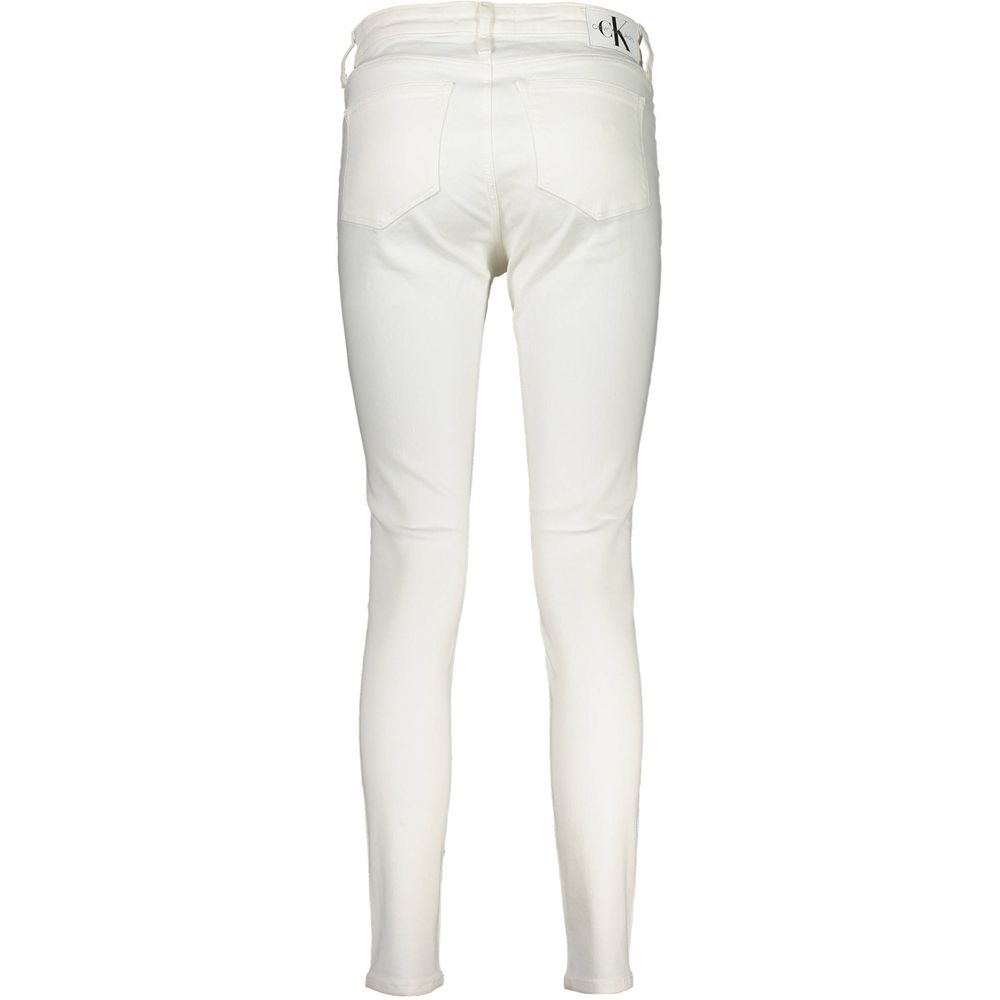 Calvin Klein - Crisp White Cotton Skinny Jeans - White Calvin Klein