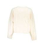 Desigual - Playful Abstract Face Graphic Cropped Knit Sweater - Off White Desigual