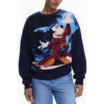 Desigual - Quirky Mickey Graphic Crew Neck Sweatshirt - Blue Desigual