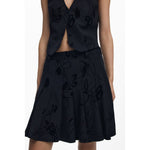 Desigual - Bold Flock Print Flared Mini Skirt - Black Desigual
