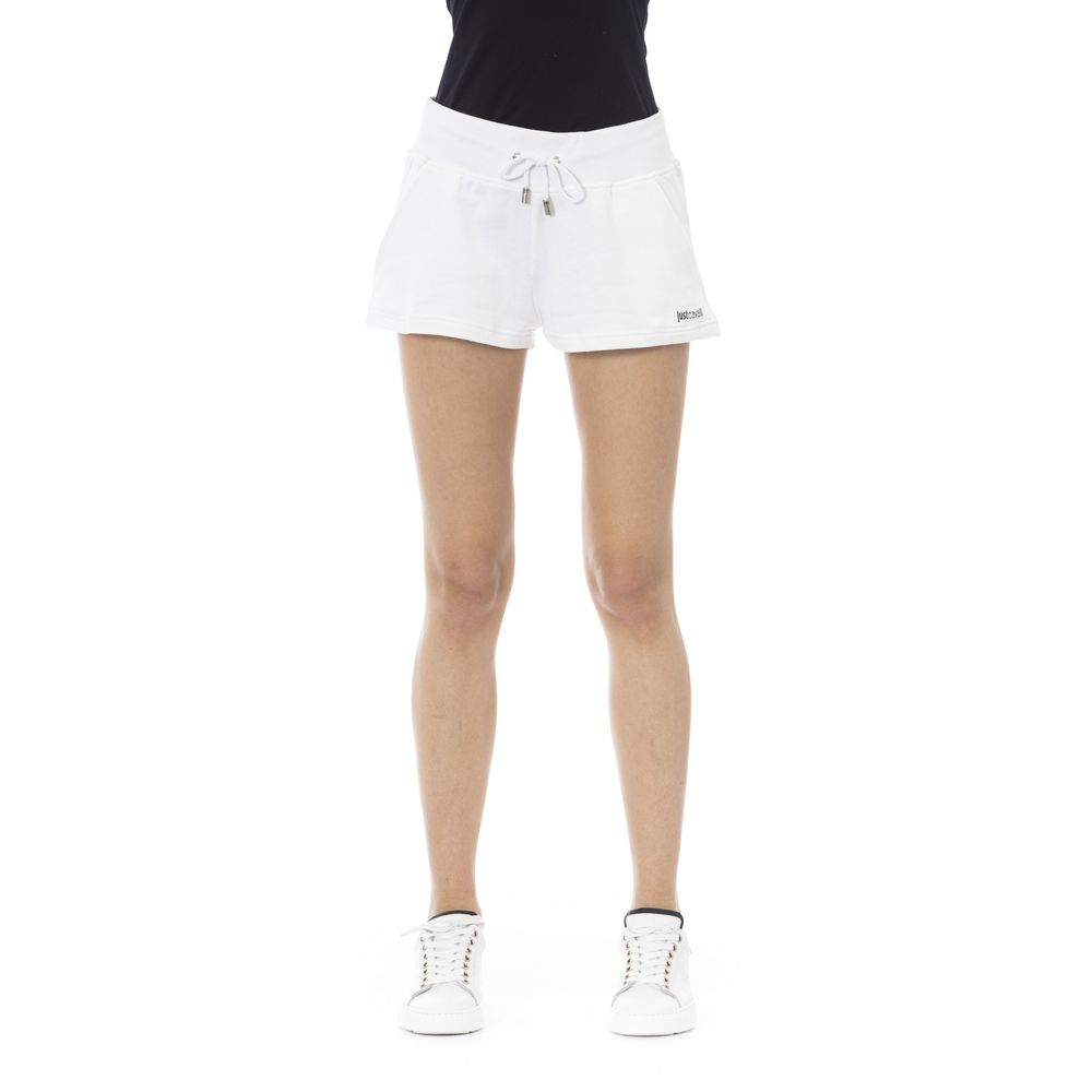 Just Cavalli - Relaxed Cotton Sweat Shorts with Logo Detail - White