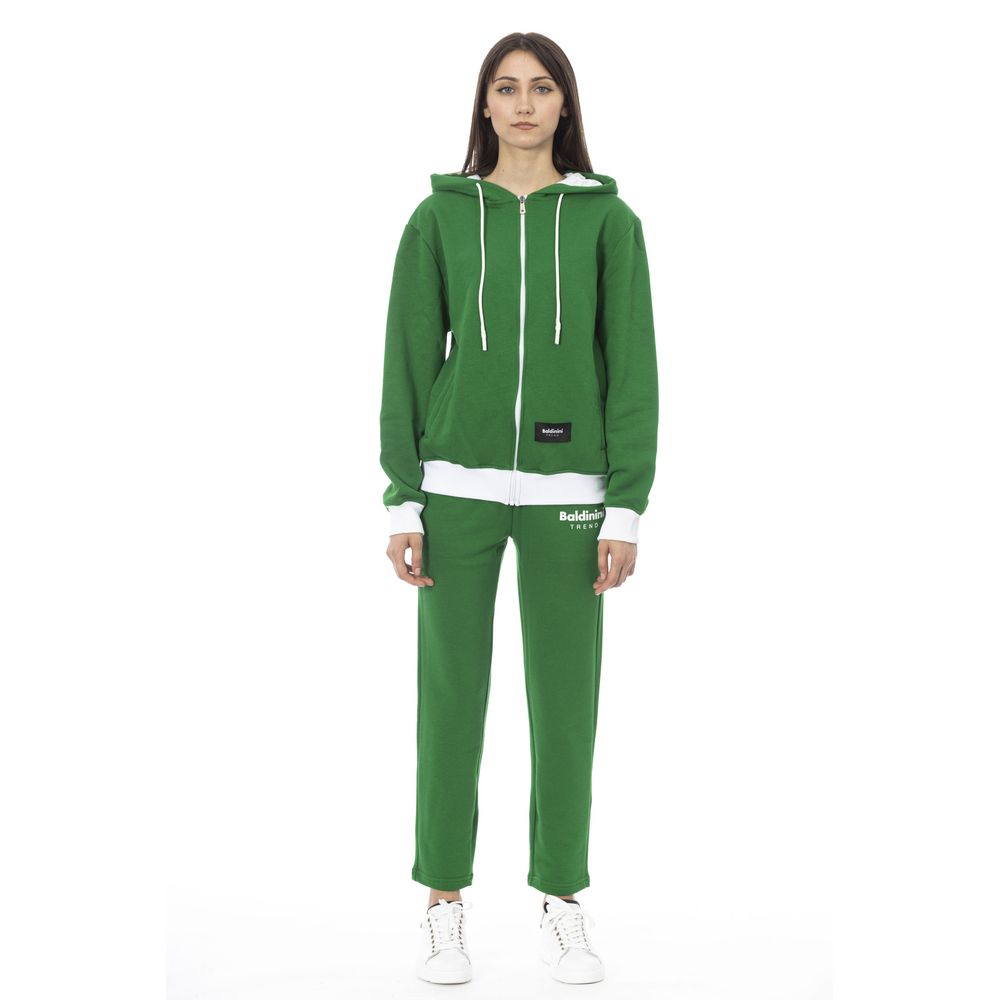 Baldinini Trend - Relaxed Bicolor Cotton Zip-Up Hoodie & Jogger Set - Green Baldinini Trend