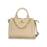 Laura Biagiotti - Elegant Structured PVC Handbag with Chain Detail - Beige Laura Biagiotti