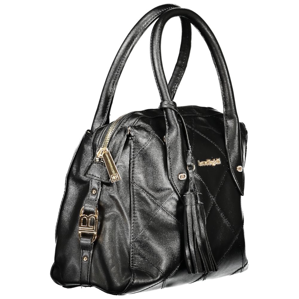 Laura Biagiotti - Sophisticated Quilted PVC Top Handle Bag with Tassel - Black Laura Biagiotti