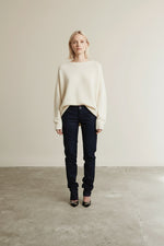 Full body view of the model wearing Just Cavalli - Edgy Low Waist Slim Fit Skinny Jeans - Black